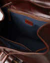 Zaino in Pelle Pieno Fiore con Tasche Frontali
