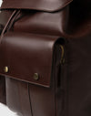 Zaino in Pelle Pieno Fiore con Tasche Frontali