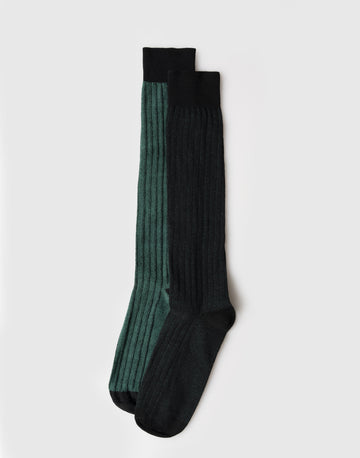 Calze Uomo Lunghe Reversibili a Costina Bicolore