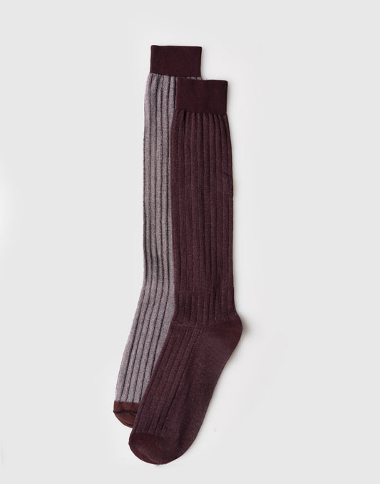 Calze Uomo Lunghe Reversibili a Costina Bicolore