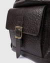 Zaino in pelle martellata marrone