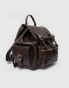 Zaino in pelle martellata marrone
