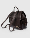 Zaino in pelle martellata marrone