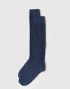 Calze Uomo Lunghe a Costina in Cotone e Cashmere