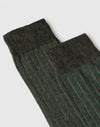 Calze Uomo Lunghe a Costina Bicolore in Cotone e Cashmere