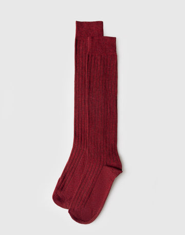 Calze Uomo Lunghe a Costina in Cotone e Cashmere