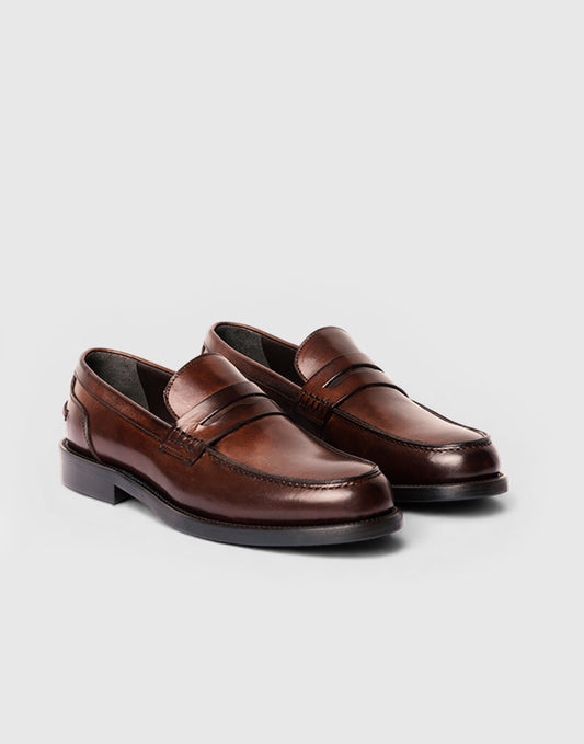 Mocassino penny in pelle marrone