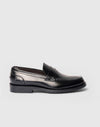 Mocassino penny loafer in pelle abrasivata nera