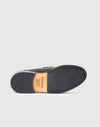 Mocassino penny loafer in pelle nera con fascia cucita