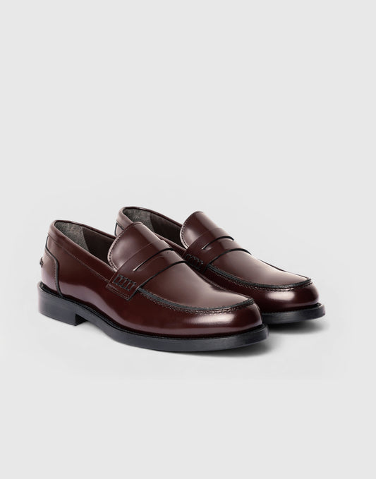 Mocassino in pelle bordeaux