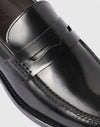 Mocassino penny loafer in pelle abrasivata nera