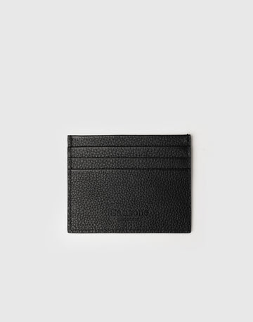 Portacarte di credito in pelle bottolata nera