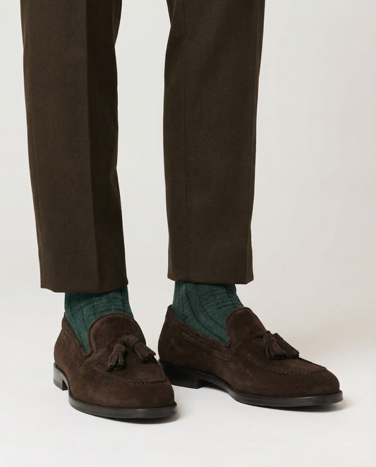 Calze Uomo Lunghe Reversibili a Costina Bicolore