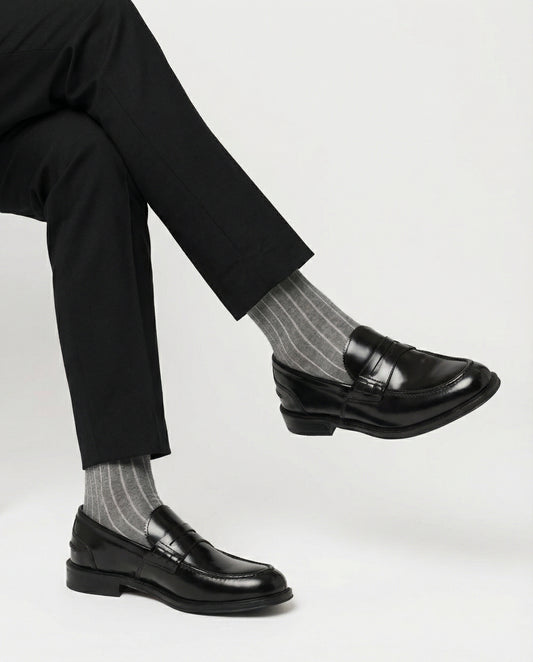 Calze Uomo Lunghe a Costina in Cotone e Cashmere